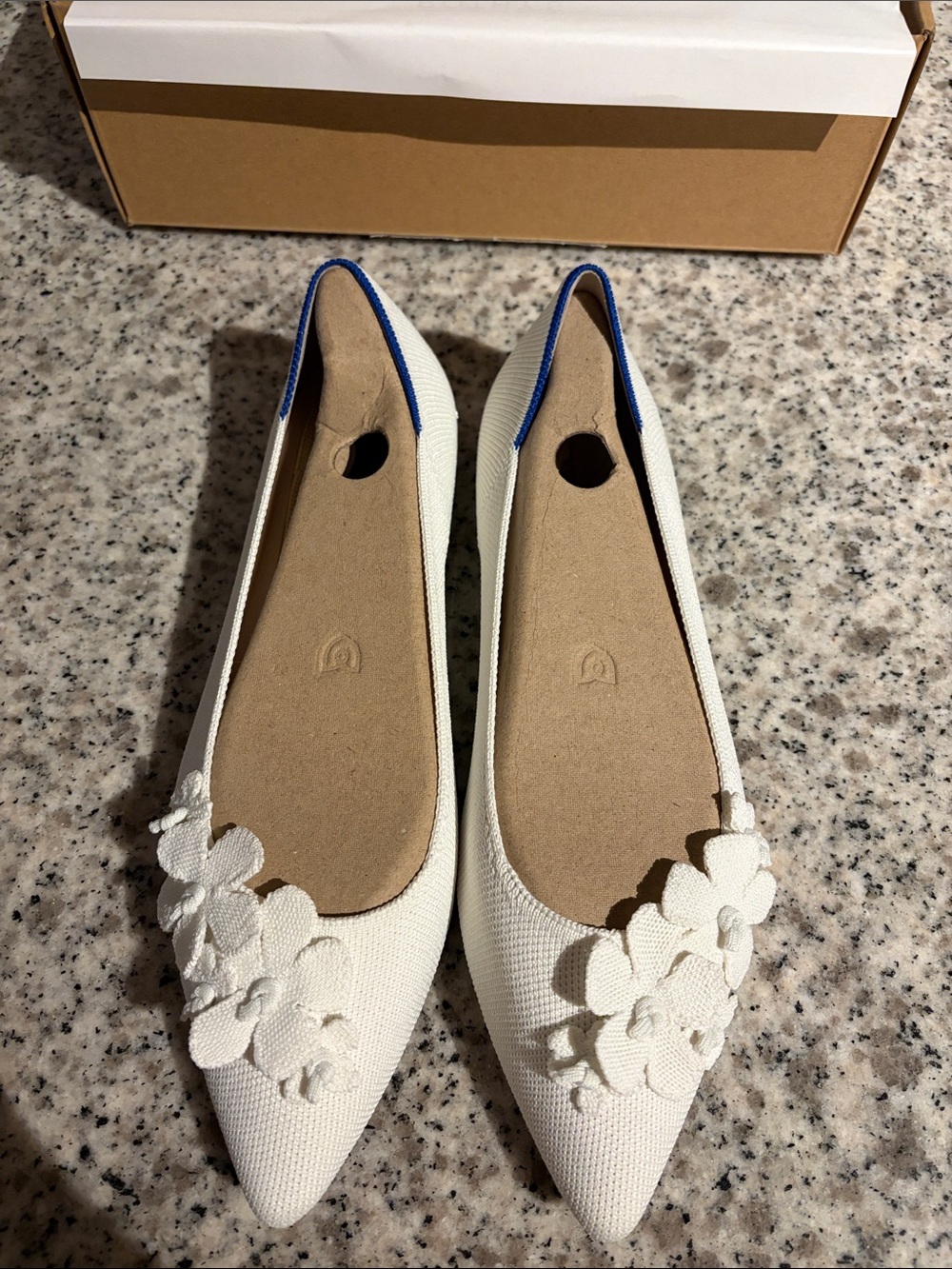 Women’s Rothys White Floral Pointed Toe Flats